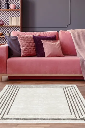 Dekoreko M5142K2-7 Kaymaz Taban Djt Salon Halısı Trend Modern M5142 Bej