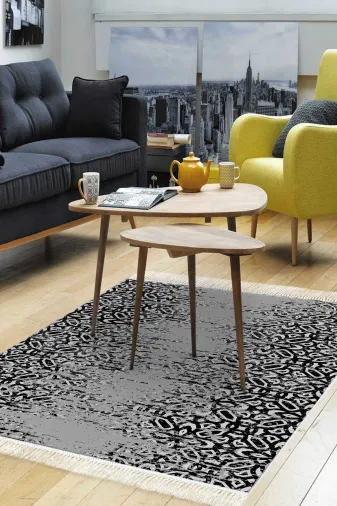 Dekoreko Mu123-Trend-1 Eko Trend Djt Halı Yıkanabilir Kaymaz Taban Mu123 Iskandinav Gri