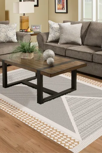 Dekoreko P1526K2-7 Kaymaz Taban Djt Salon Halısı Trend Modern P1526 Krem