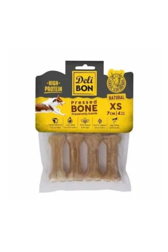 Delibon P47870S7670 Deri Press Köpek Kemik Ödülü Naturel Stick-Xsmall-4 Adet-7 Cm