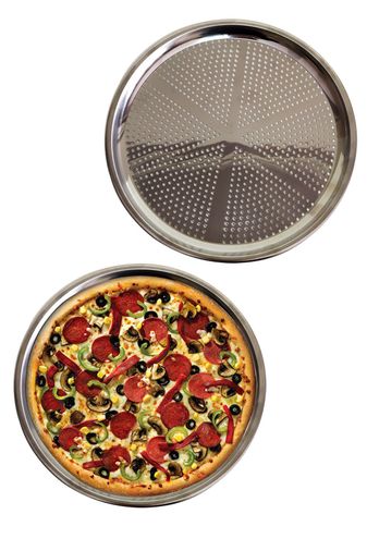 Delikli Çelik Pizza Ve Laacun Tepsisi Orta Boy -32 cm