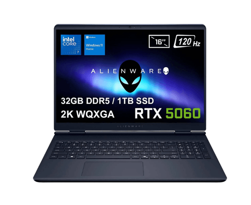 Dell 164021887 Alienware 16 Aurora 2K Wqxga 120Hz Wva Intel Core 7-240H 16 Gb Ram 1 Tb Ssd 16 Inç Windows 11 Home Laptop Siyah