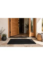 Delta CC006A Kaymaz Taban Siyah Desenli Nem Alıcı Toz Alıcı Kapı Önü Paspası UV Dayanıklı 45x70