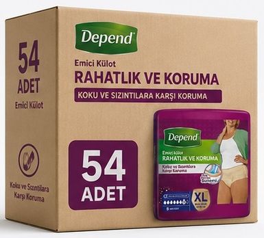 Depend Emici Külot Yetişkin Bezi XL - Extra Large Kadın 54 Adet (6PK*9)