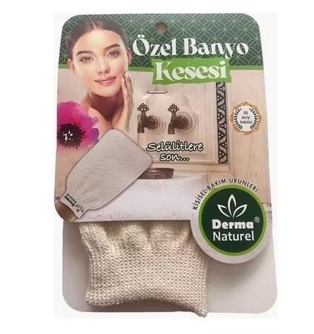 Derma Naturel Özel banyo kesesi  Beyaz MS 34 2 li set