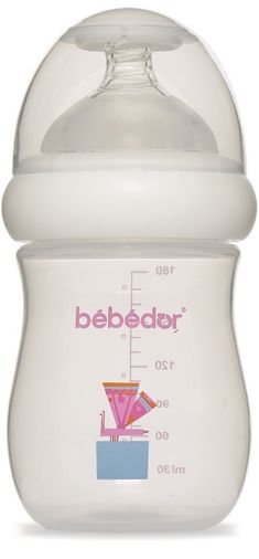 Desenli Geniş Ağızlı PP Biberon 180ML - Pembe