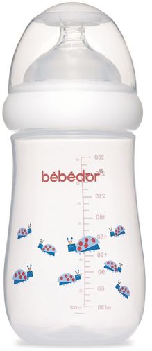 Desenli Geniş Ağızlı PP Biberon 260ML - Mavi