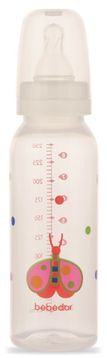 Desenli PP Biberon 250ML - Kırmızı