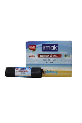 Detay DT147 Irmak Jumbo 80 X 110 Çöp Torbası Siyah 20 Adet Rulo Kutu