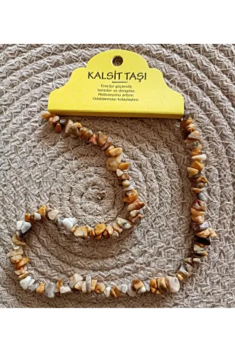 devritarz tarzkolye08 Kalsit Taşı Kırıktaş Şifalı Doğaltaş Kolye Tasarım