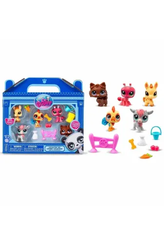 DGY STORE 173902 1005103 Littlest Pet Shop Minişler 5'li Figür Seti S1 Çiftlik Temalı -Sunman