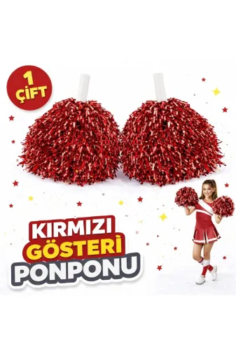 DGY STORE tkl98478 1 Çift Kırmızı Okul Gösteri Ponponları Ekstra Dolgun