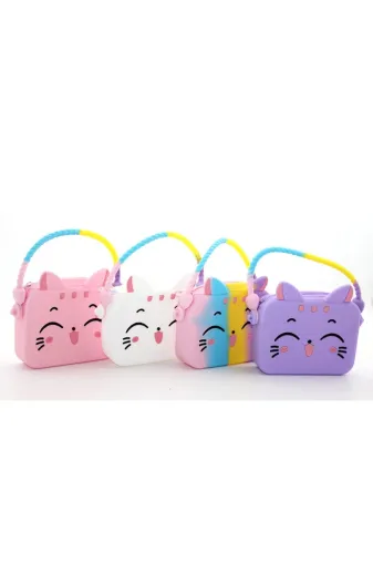 DGY STORE tkl98799 Sevimli Kedi Tasarımlı Silikon Çanta