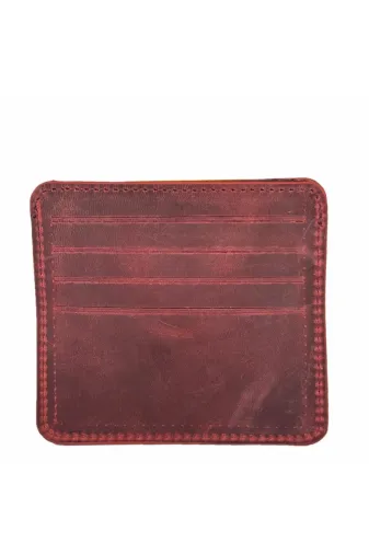 DİGA CYA119 Hakiki Deri 8 Gözlü Kartlık Crazy Bordo