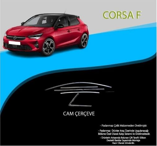 Diğer 0028642C2023 Opel Corsa F Krom Cam Çerçevesi 10 Parça Tamtur 2019+ Uyumlu