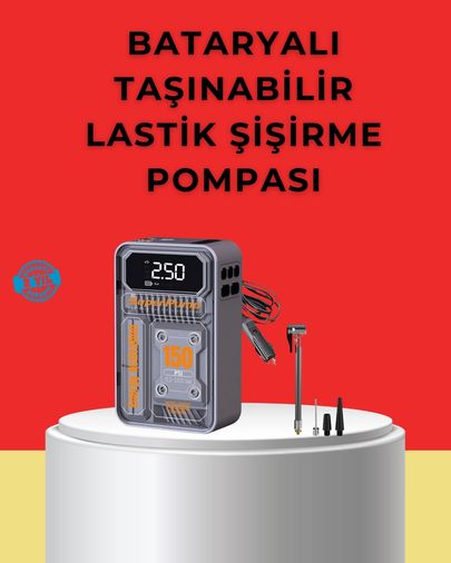 Diğer 100435691 Hızlı Şişirme Güçlü Motorlu 150 Psı Araba Lastik Pompası
