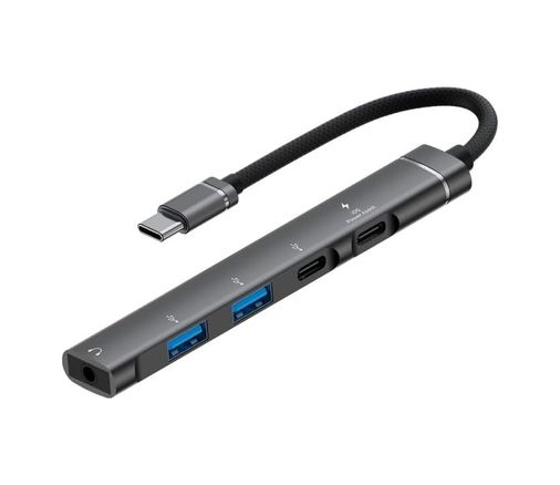 Diğer 109684034 Type-C Hub, 5In1, 2 Adet Type-C, 2 Adet Usb-A Çoklayıcı, 3,5 Mm Kulaklık Çıkışlı Usb C Hub Adaptörü İle Uyumlu H03