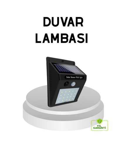 Diğer 111348144 20 Led Güneş Paneli Aydınlatma Fotoselli Ve Hareket Algılamalı Dış Mekan Duvar Lambası