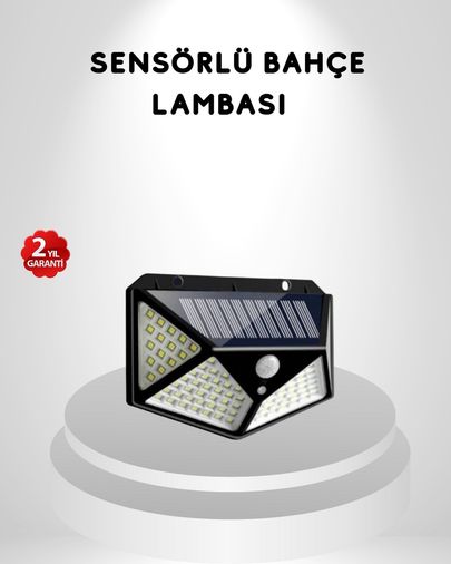 Diğer 111348145 100 Led Güneş Enerjili Bahçe Lambası Pır Sensörlü, Ip65 Su Geçirmez Dış Mekan Aydınlatma