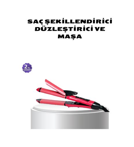 Diğer 111476308 Dereceli Seramik Saç Düzleştirici 5 Isı Seviyesi, 200 C Maksimum Sıcaklık Çok Renkli