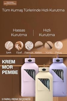 Diğer 114383928 Robo Katlanır Çamaşır Kurutma Makinesi Pembe
