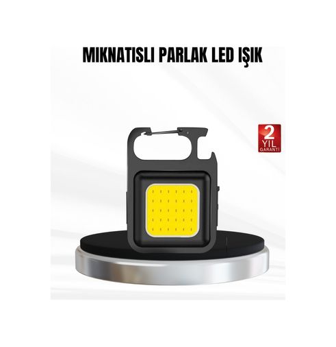Diğer 116869818 Şarjlı Cob Led Anahtarlık Fener 4 Modlu, Manyetik Ve Katlanabilir Standlı