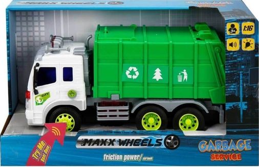 Diğer 119793277 Mey İthalat 13078 1:16 Maxx Wheels Sesli Ve Işıklı Geri Dönüşüm Kamyonları