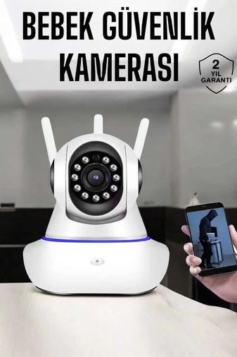 Diğer 120386644 Mey İthalat Wifi Kamera Ev Kamerası Gece Görüşlü Kablosuz Bebek Izleme Kamerası