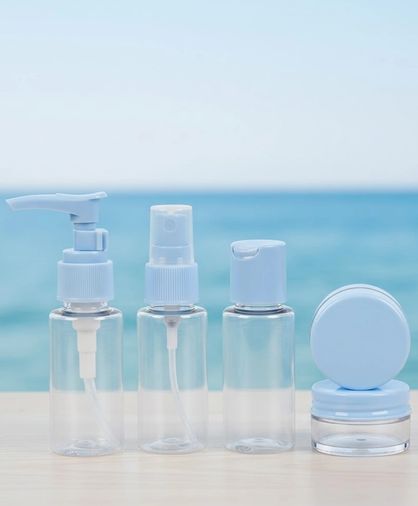 Diğer 120629759 Mey İthalat 5 Li Seyahat Dolum Şişe Seti 30 Ml Şeffaf Taşıma Çantalı