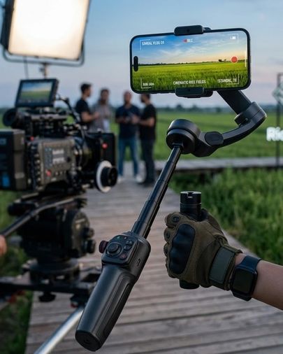 Diğer 121420177 Profesyonel Telefon Video Sabitleyici Gimbal Stabilizer Vlog Atı