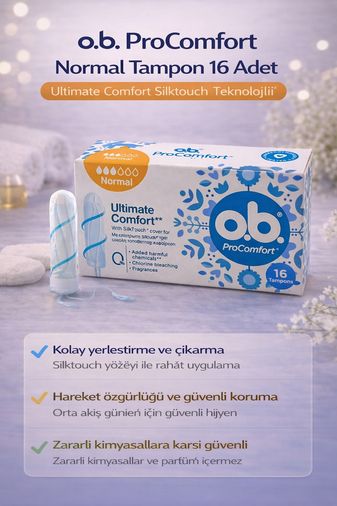 Diğer 121902156 O.b. Procomfort Normal Tampon 16Lı 1 Paket Ultimate Comfort Silktouch Teknolojili