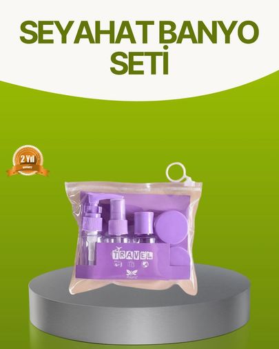 Diğer 122118646 Mey İthalat Seyahat Banyo Seti 5 Parça Şeffaf Taşıma Çantalı 30 Ml