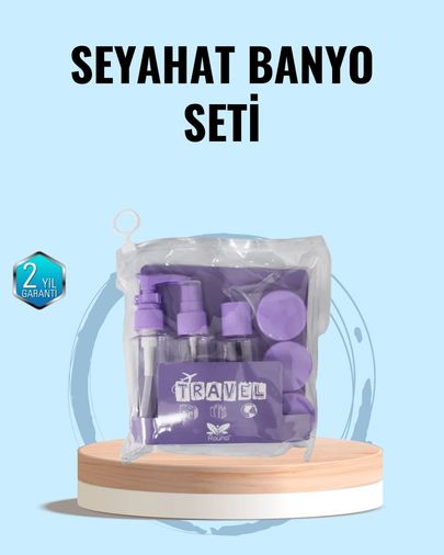 Diğer 122118757 Mey İthalat Taşınabilir 5 Li Seyahat Banyo Seti Şampuanlık Sprey Krem Kutusu