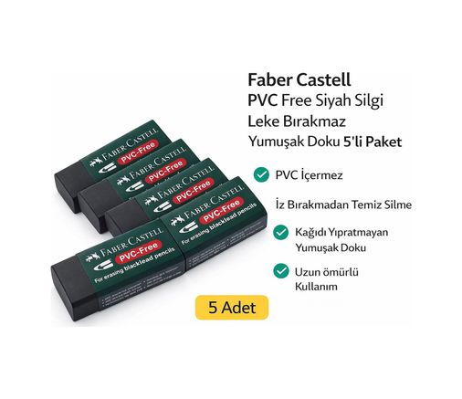 Diğer 124685210 No:30 Pvc Free Siyah Silgi 5 Adet Leke Bırakmaz Yumuşak Doku