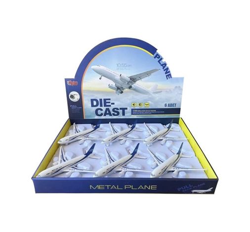 Diğer 124954207 Mey İthalat Hw-180 2830 Blue Cb Işıklı Sesli Metal Yolcu Uçağı