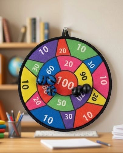 Diğer 124980737 Mey İthalat Güvenli Dart Oyunu Çocuklara Özel Cırtlı Toplu Hedef Tahtası Oyunu
