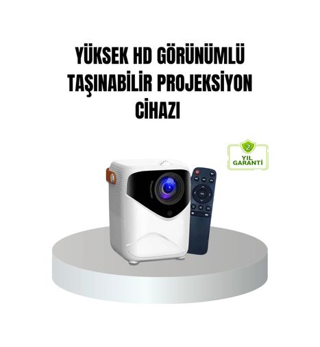 Diğer 125044213 Mey İthalat Taşınabilir 1080P Hd Akıllı Projektör 64Gb Dahili Hafıza, 2Gb Ram, Uzaktan Kumandalı