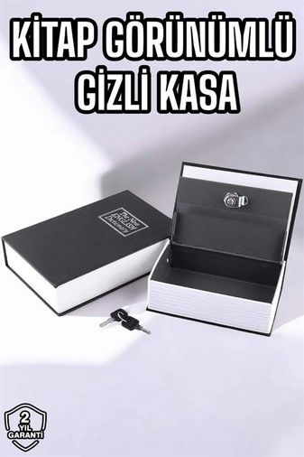 Diğer 125053108 Mey İthalat Büyük Boy Anahtarlı Kitap Görünümlü Gizli Kasa Çelik Kasa Altın Kasası