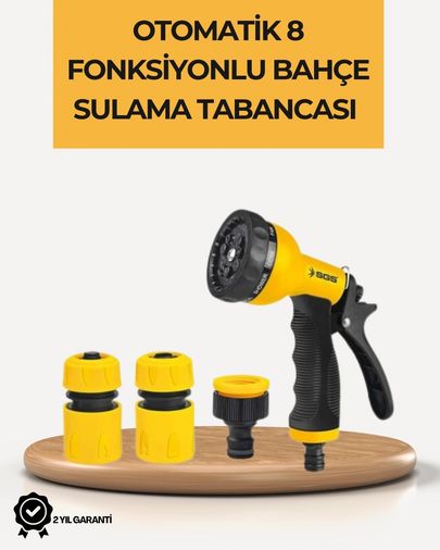 Diğer 125061190 Mey İthalat 8 Modlu Bahçe Sulama Tabancası Seti Bitki Çiçek Araç Temizleme