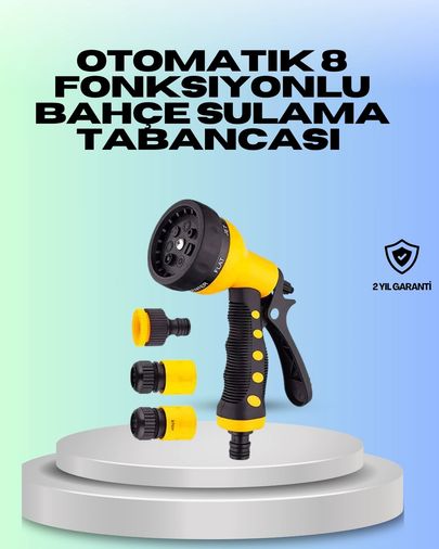 Diğer 125061210 Mey İthalat Ayarlanabilir Basınçlı 8 Modlu Bahçe Sulama Tabancası Hortum Aparatı