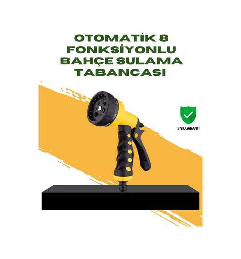 Diğer 125061214 Mey İthalat Bahçe Sulama Tabancası Hortum Ucu 8 Fonksiyonlu Ayarlanabilir