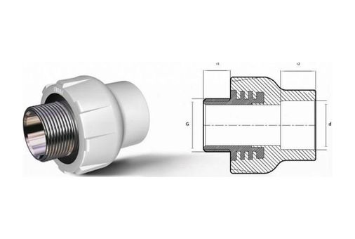 Diğer 125068417 Mey İthalat Ege Yıldız Pprc 50X1 1/2 Erkek Adaptör Gri