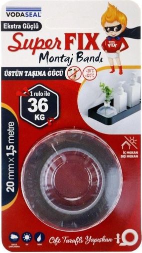 Diğer 125072020 Mey İthalat Vodaseal Superfix Çift Taraflı Montaj Bandı 20 Mm X 1,5 Metre