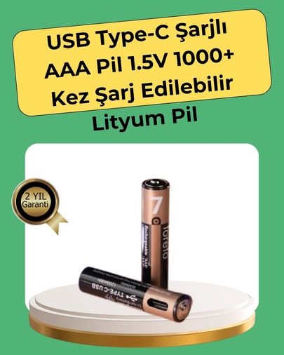 Diğer 125077555 Mey İthalat Aaa Boyutunda Usb Şarjlı Pil Kompakt Tasarım, Geniş Uyumluluk