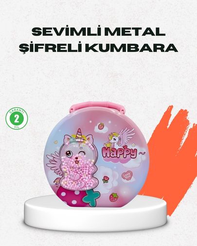 Diğer 125119837 Mey İthalat Mini Çocuk Para Kasası Güvenli Kilitli Birikim Kutusu