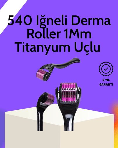 Diğer 125240978 Mey İthalat Evde Güvenli Kullanım İçin Titanyum Derma Roller Siyah Saplı