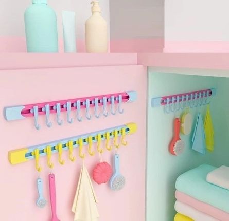 Diğer 125795317 Mey İthalat 10 Kancalı Raylı Mutfak Ve Banyo Düzenleyici Askı 30 Cm