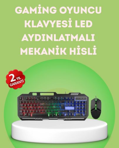 Diğer 125863903 Mey İthalat Gaming Klavye Ve Mouse Seti Pg8018 Dayanıklı Tuşlar, Hızlı Komut
