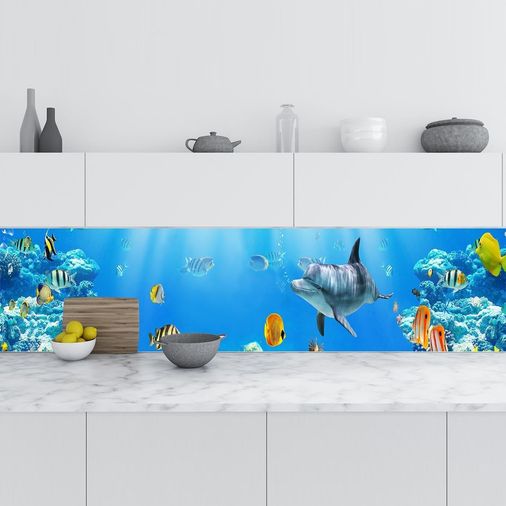 Diğer 126591958 Mutfak Tezgah Arası Folyo Kaplama Folyosu Denizaltı Balıklar 60X400 Cm
