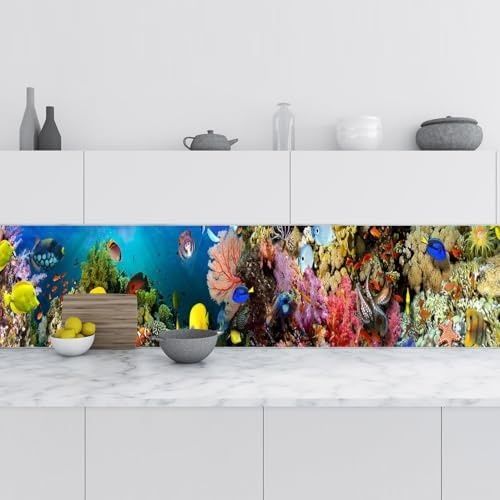 Diğer 126592046 Mutfak Tezgah Arası Folyo Kaplama Folyosu Deniz Mercanları 60X400 Cm
